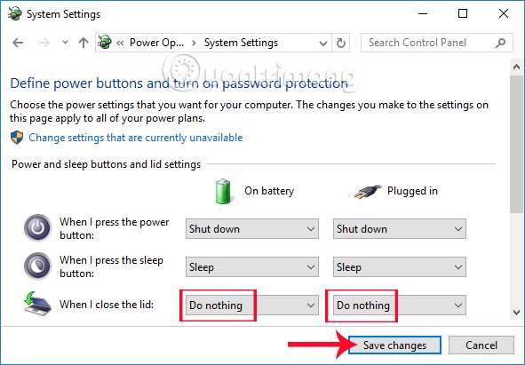Nhấn chọn System Settings