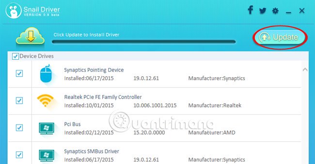 tự động cập nhật driver trên Windows bằng SnailDriver