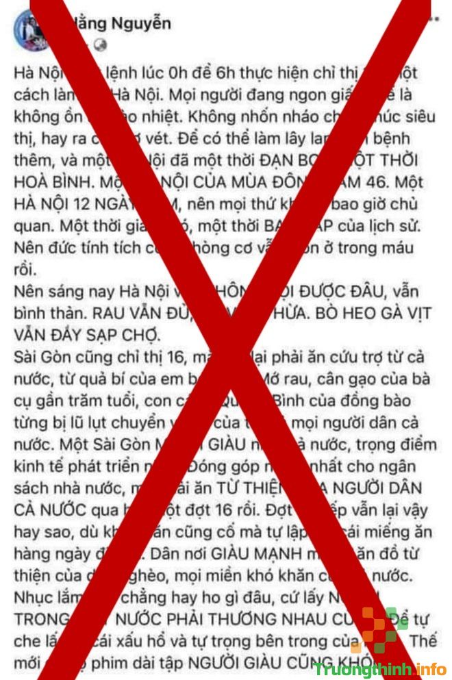 Chủ tài khoản Facebook Hằng Nguyễn bị phạt vì đăng thông tin gây hoang mang