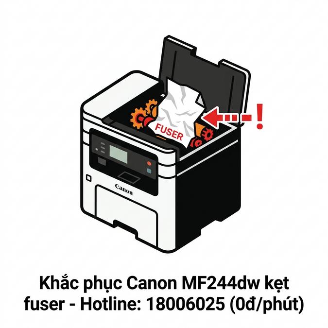 Máy in Canon MF244dw kẹt giấy fuser: Nguyên nhân và cách xử lý chuyên nghiệp