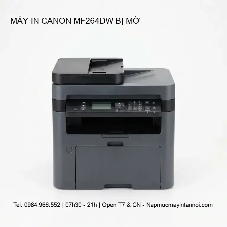 Máy in Canon MF264dw bị mờ: Nguyên nhân & Cách khắc phục hiệu quả tại nhà