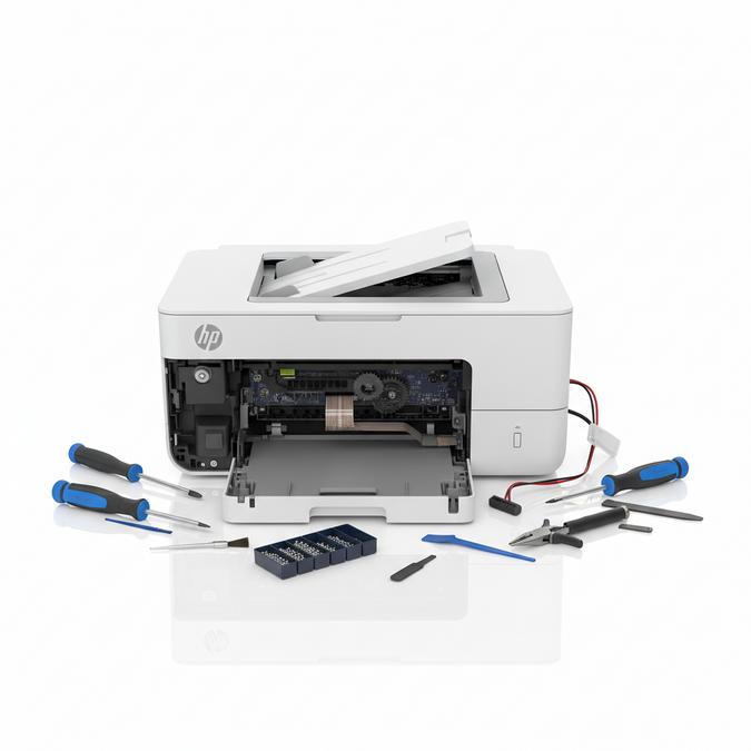 Máy in HP M404dw bị lem mực? Đừng tự ý tháo lắp, hãy gọi chuyên gia ngay.