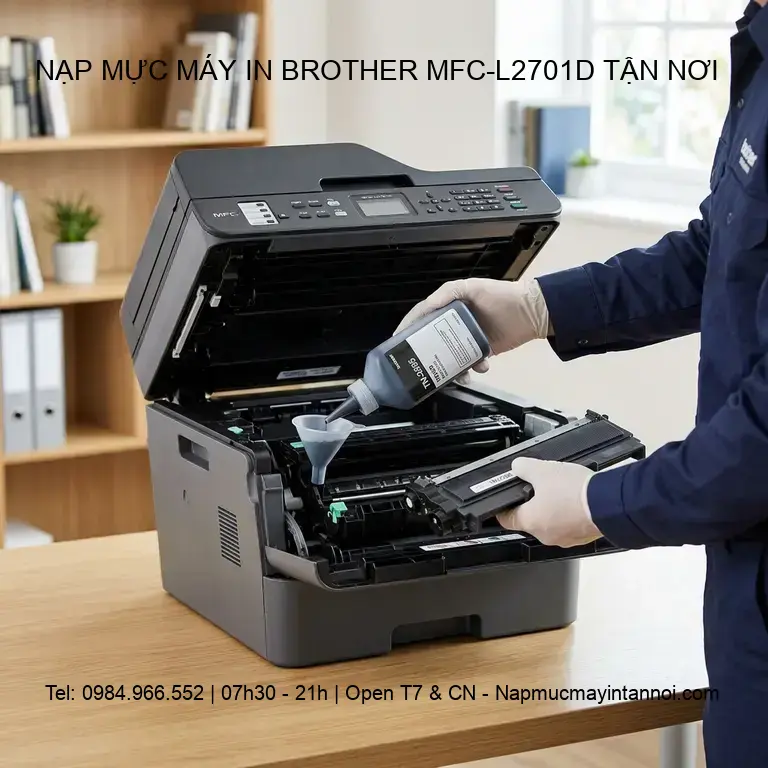 Nạp mực máy in Brother MFC-L2701D